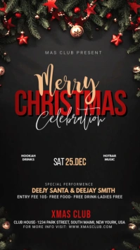Christmas Party Flyer Tampilan Digital (9:16) template