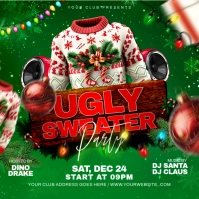 christmas party flyer Instagram Post template