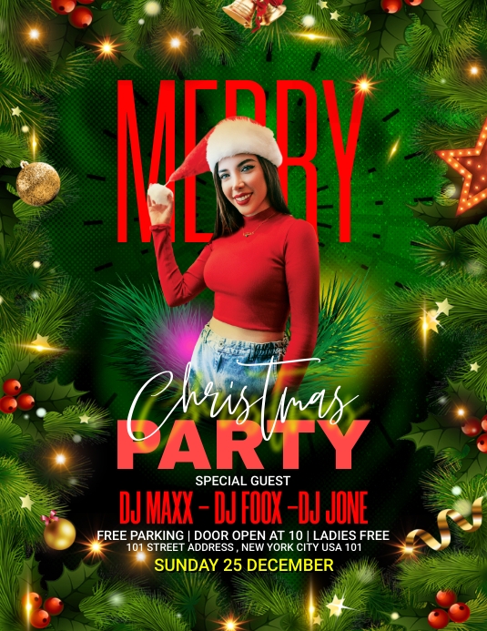 christmas party flyer Pamflet (VSA Brief) template