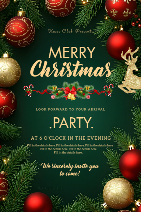 Christmas party flyer Template | PosterMyWall