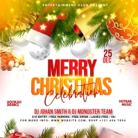 Christmas Party Flyer Cuadrado (1:1) template
