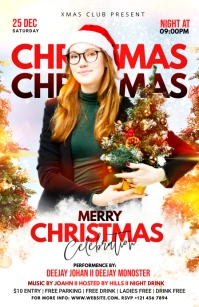 Christmas Party Flyer Half Page Wide template