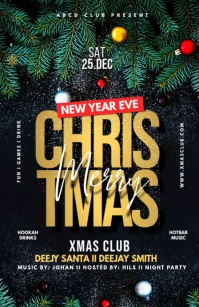 Christmas Party Flyer Half Page Wide template