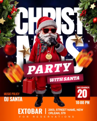 Christmas Party flyer Instagram Portrait template