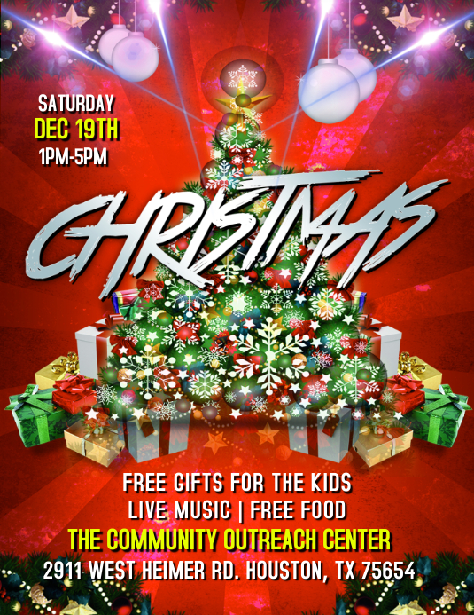 Copy of CHRISTMAS PARTY GIVEAWAY FLYER TEMPLATE PosterMyWall