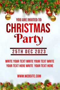 Christmas party invitation design flyer Pinterest Graphic template