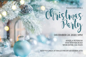 Christmas Party Invitation Etykieta template