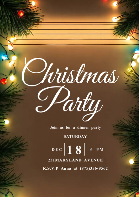 Holiday Invitation Examples Christmas Party Invitation Template | PosterMyWall