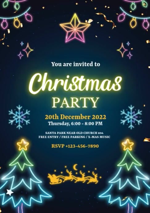 Christmas Party Invitation Templat | PosterMyWall