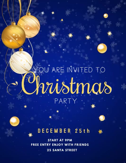 Plantilla De Invitacion De La Fiesta De Navidad Postermywall
