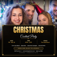 Black Christmas Cocktail Party Instagram-Beitrag Template