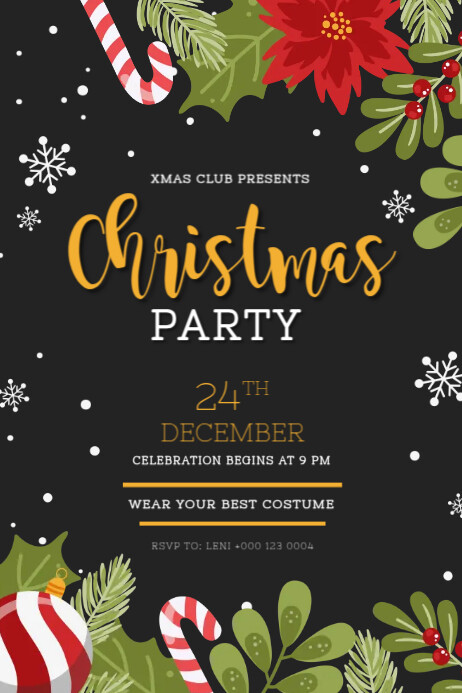 Christmas Party Invitation Poster Template | PosterMyWall