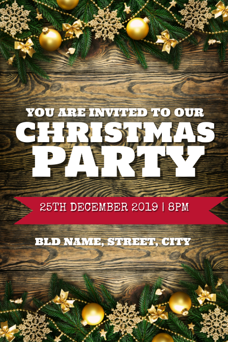 Christmas Party Invite Template Postermywall