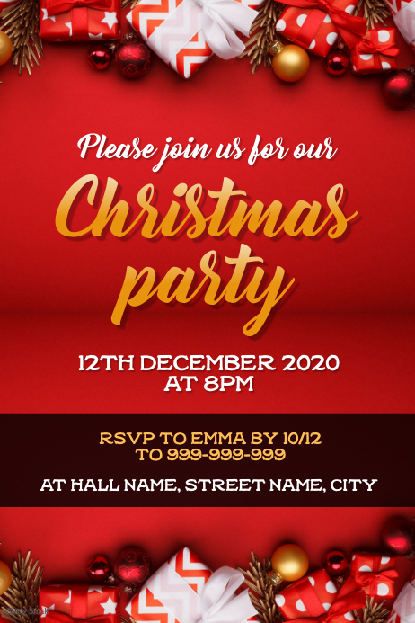 Christmas Party invite Poster template