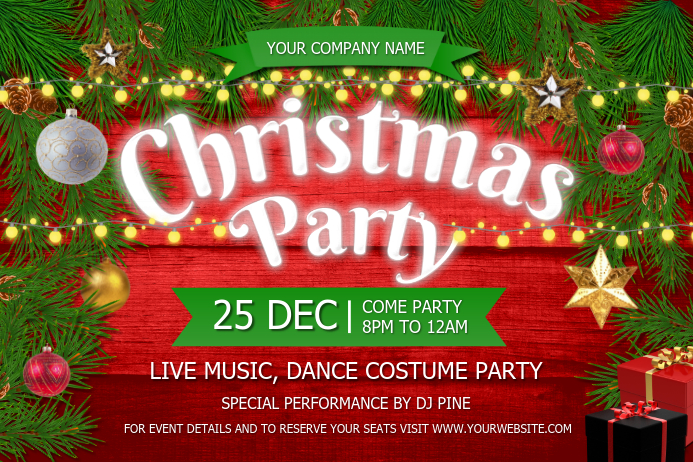 Christmas Party Landscape Poster 海报 template