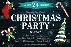 Christmas Party Landscape Poster template