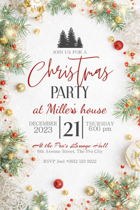 Xmas Layout Christmas Party Layout Template | PosterMyWall