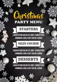 Christmas Party Menu A4 template