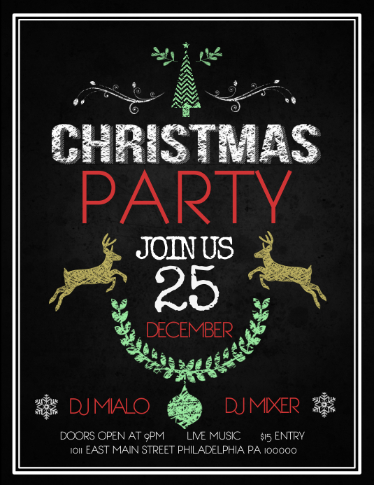 Christmas template flyer printable letter flyers templates poster postermywall edit 5in 11in backgrounds Christmas Party Template | PosterMyWall