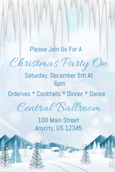 Christmas powerpoint template templates ppt xmas snowflakes backgrounds flyer themes invitations clipart Christmas Party Template | PosterMyWall