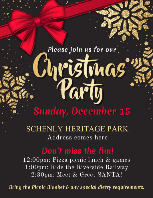 Free Printable Christmas Party Flyer Templates Work Party