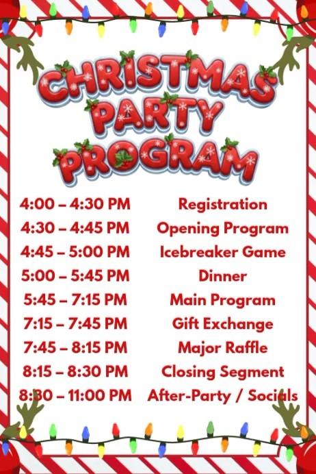 Christmas Party Program Template | PosterMyWall