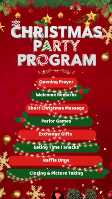Christmas Party Program Template | PosterMyWall