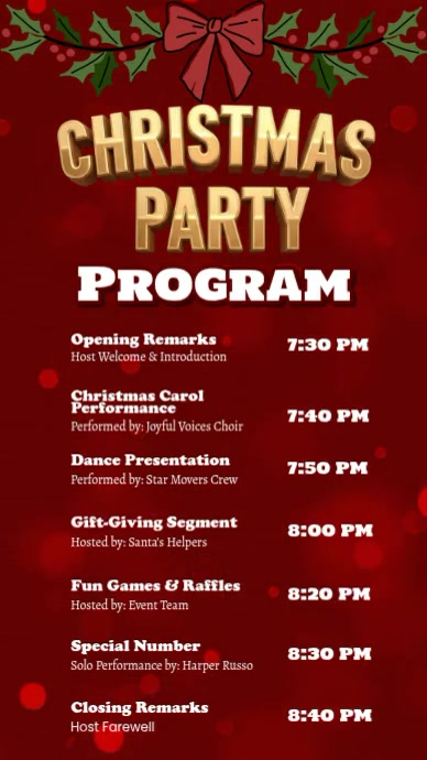 Christmas Party Program Template | PosterMyWall