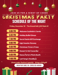 Red Christmas Party Flyer Template