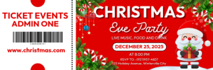 Red Christmas Eve Party E-mail-overskrift Template