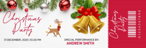 White Christmas Party with Special Performance Intestazione e-mail Template