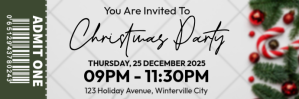 Putih Christmas Party Invitation E-mail-overskrift Template