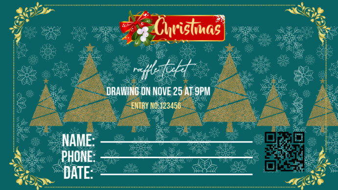 Christmas Party Ticket Digital Display (16:9) template