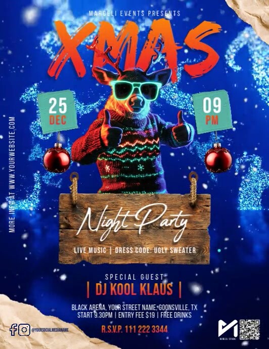 Christmas Party Video Flyer Template Pamflet (VSA Brief)