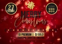 christmas party video poster free template ไปรษณียบัตร