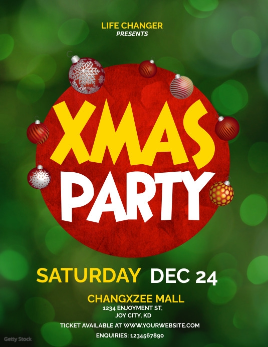 CHRISTMAS PARTY XMAS PARTY Flyer (US Letter) template