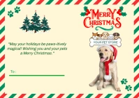 CHRISTMAS PET STORE POSTCARD Poskaart template