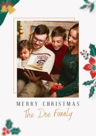 Christmas photo card gift A6 template