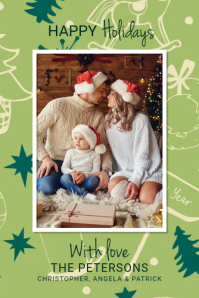 Christmas Photo Postcard Etiket template