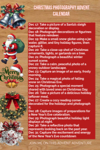 Christmas photography calendar Plakat template