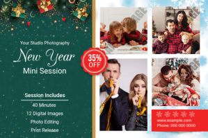 New Year Photography Mini Session Label template