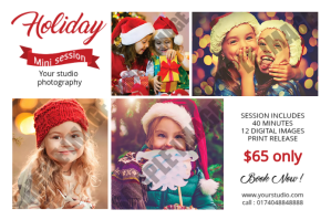 Christmas Photography Mini Session Label template