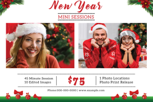New Year Photography Mini Session Label template