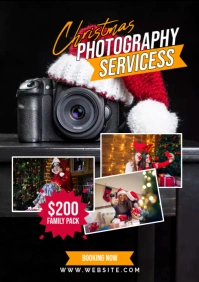 Christmas photography service Flyer A2 template