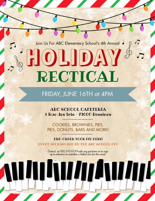 Christmas Piano Recital flyer Template PosterMyWall
