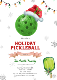 Christmas Pickleball Tournament Invite A6 template