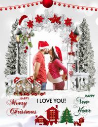Christmas Picture Frame and wish Flyer (US Letter) template