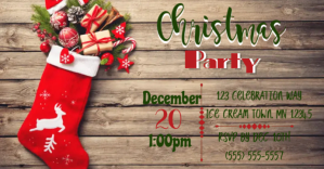 Castanho Christmas Party Facebook begivenhed cover Template