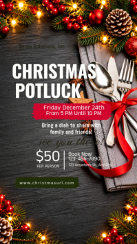 Brown Christmas Potluck Instagram Story Template