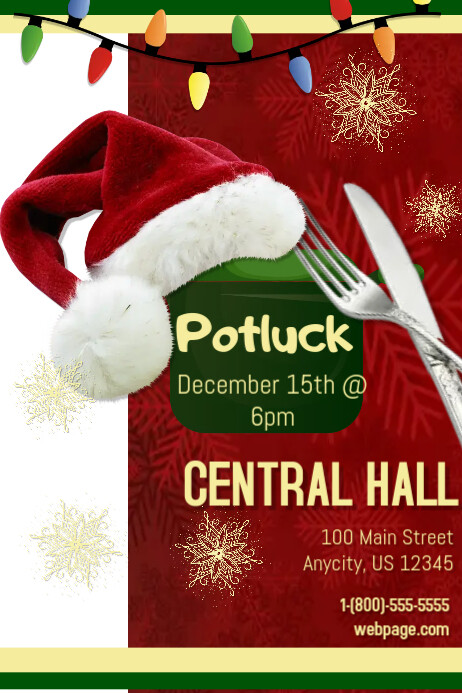 Christmas Potluck Template | PosterMyWall
